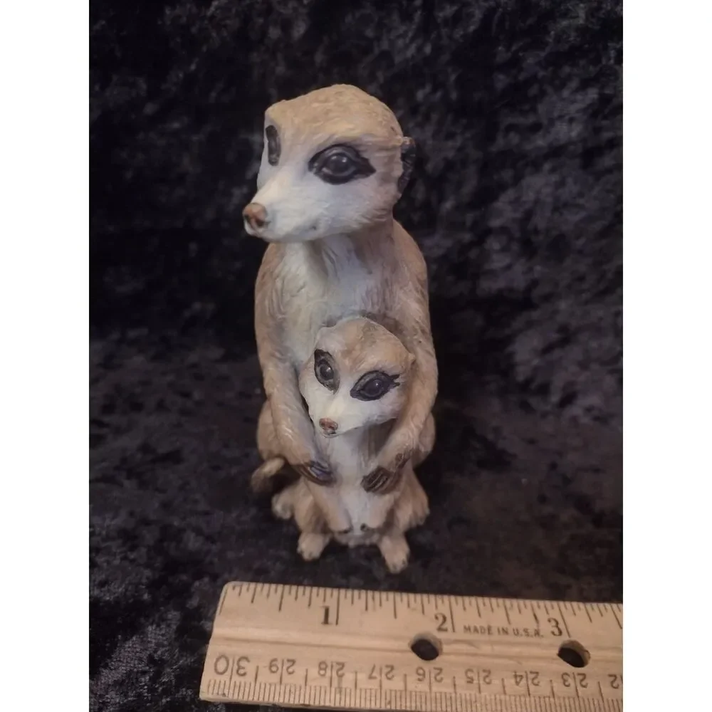 Meerkat with Baby Hard Rubber Toy Figurine Educational Display 2006 Safari Ltd